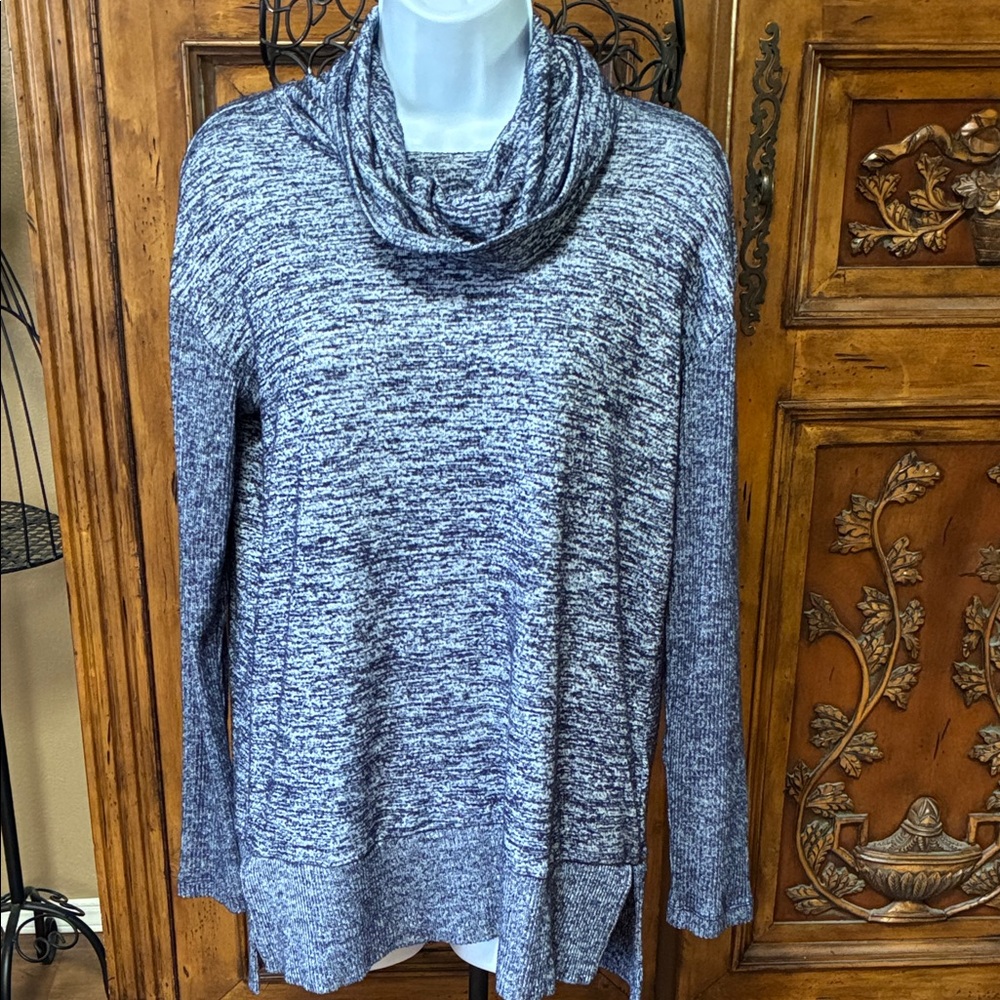 GAP Heathered Blue Cowl Neck Sweater Size Medium